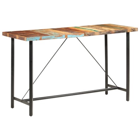 vidaXL Stolik barowy, 180x70x107 cm, lite drewno z odzysku