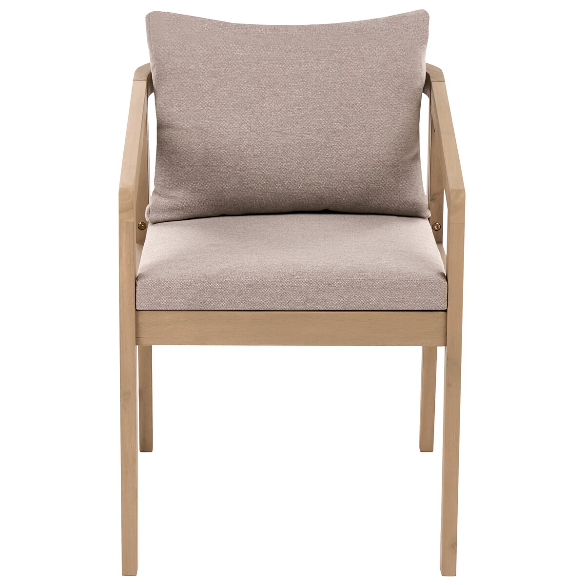 Zestaw 2 krzeseł ogrodowych z poduszkami TOSCANELLA Certyfikowane drewno akacjowe Jasnobrązowy