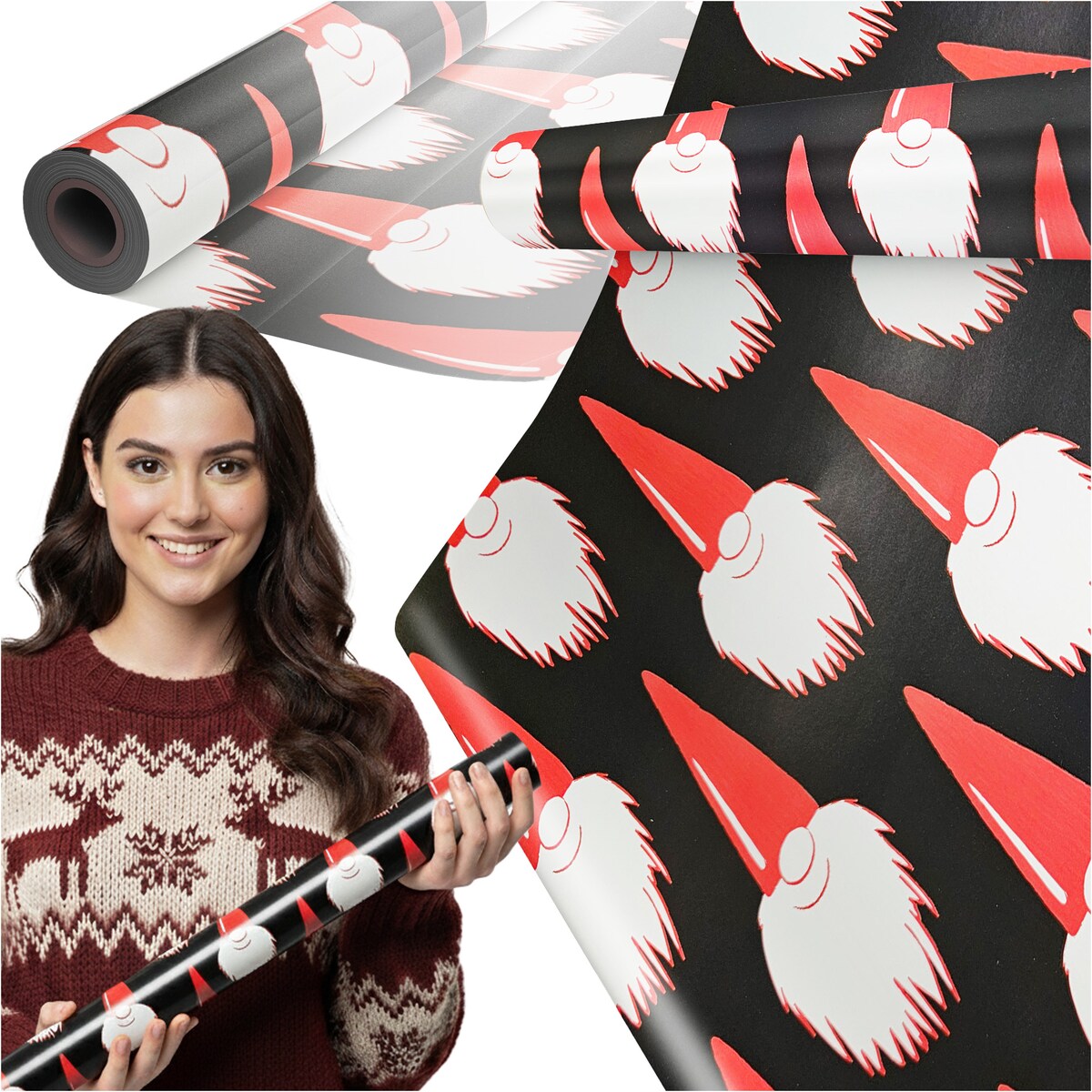 Papier Prezentowy Do Pakowania Prezentów 20 m MEGAROLKA Świąteczny Do Paczek Boże Narodzenie Ozdobny