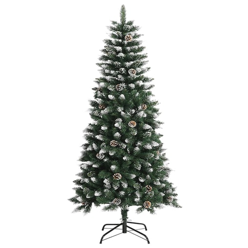 vidaXL Sztuczna choinka ze stojakiem, zielona, 120 cm, PVC