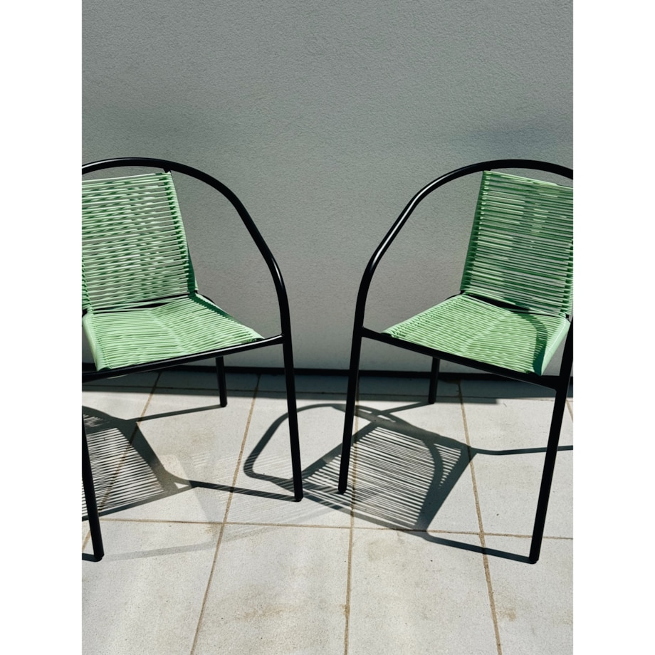 4 X Fotel Bistro Sznurkowy Wygodne Krzesło Ogrodowe Na Balkon Do Ogrodu