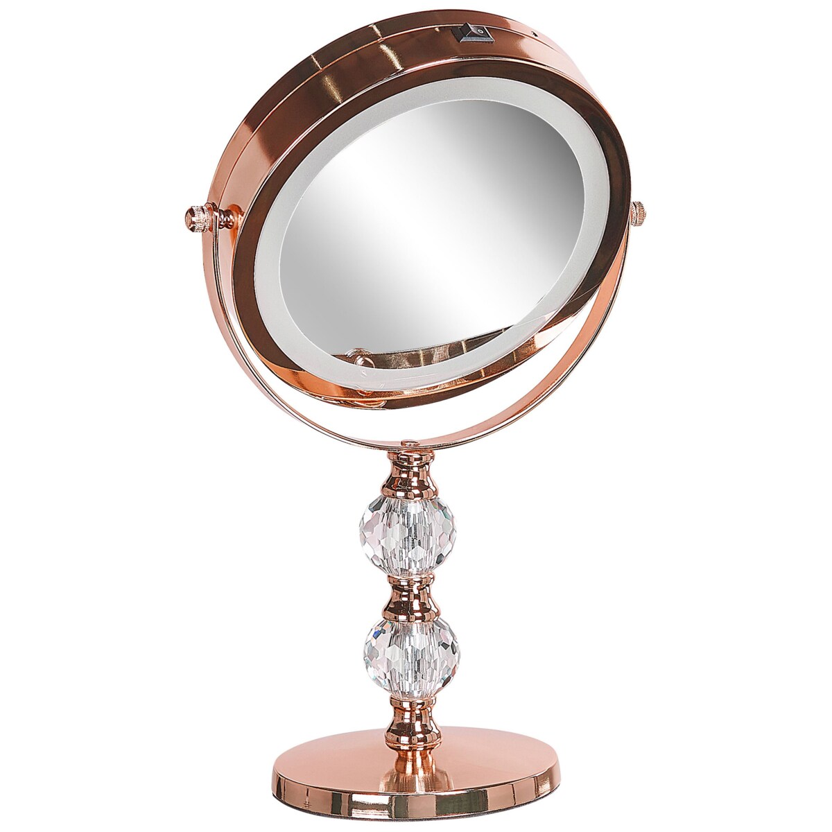 Lusterko kosmetyczne LED ø 18 cm różowe złoto CLAIRA