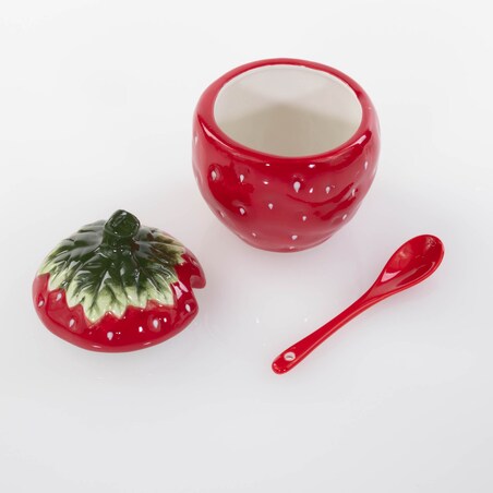 Słoik na dżem dekoracyjny truskawka STRAWBERRY, 380 ml