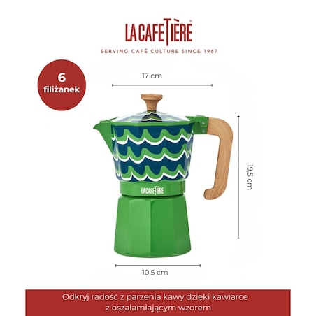 Kawiarka La Cafetière Venice, Cyan Tides – 6 Filiżanek