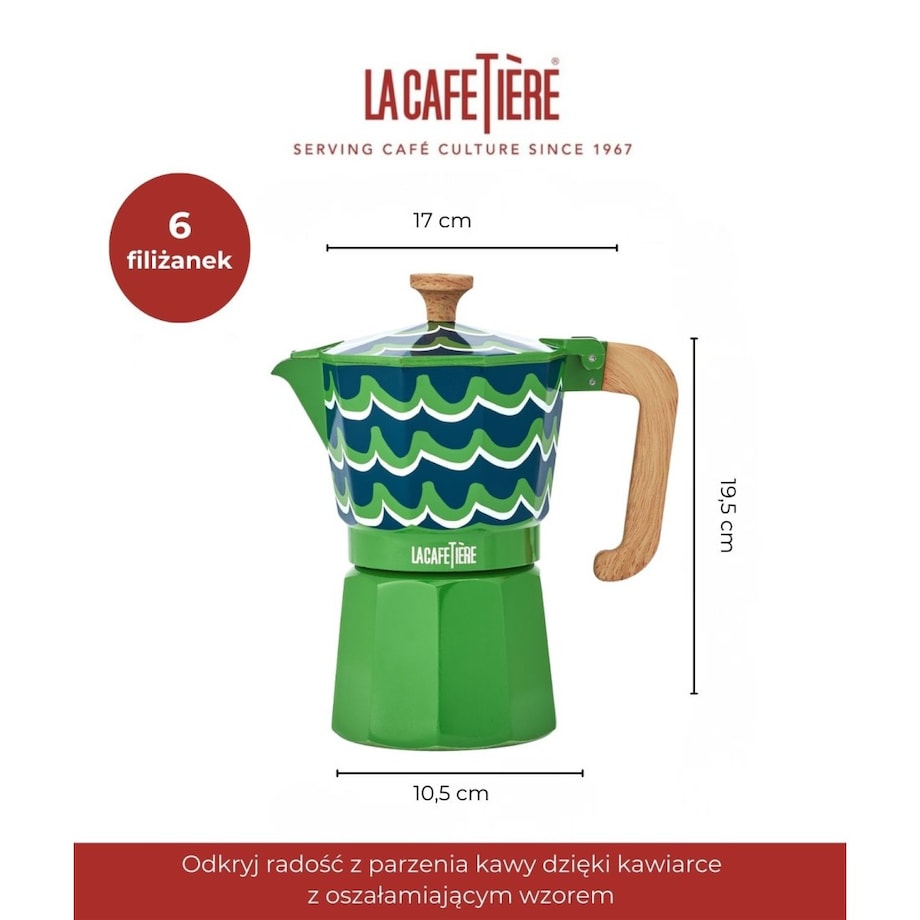 Kawiarka La Cafetière Venice, Cyan Tides – 6 Filiżanek