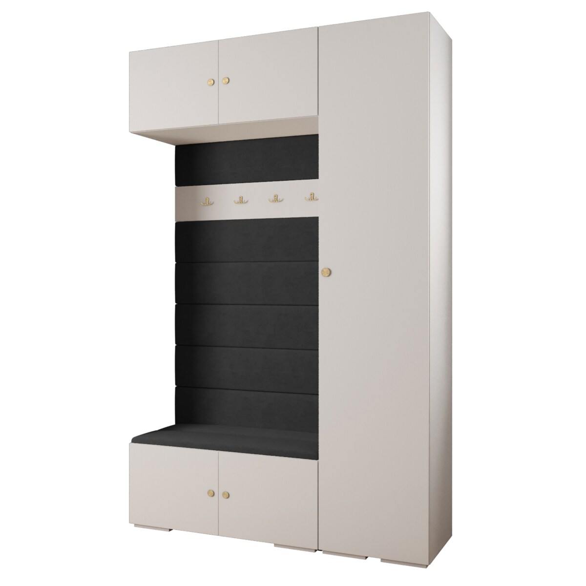 Garderoba do przedpokoju INOVA 2 Z19 biały+złoty+manila18