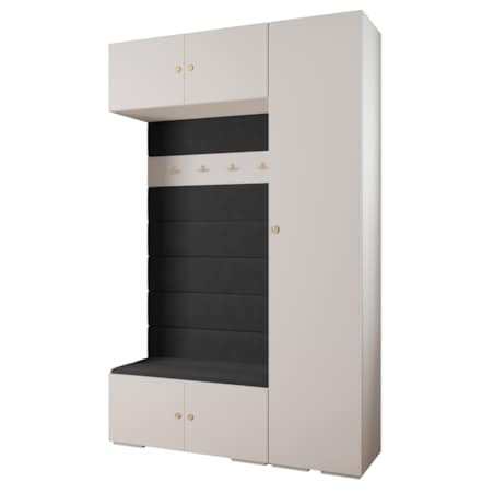 Garderoba do przedpokoju INOVA 2 Z19 biały+złoty+manila18