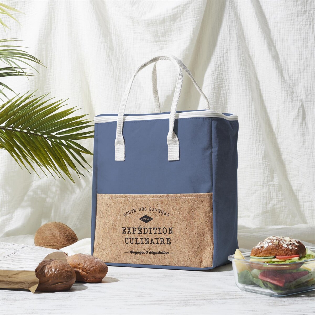 TORBA NA LUNCH Refreshing Cork 8L niebieska z korkiem