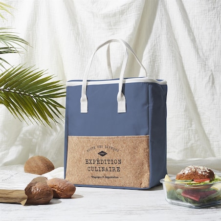TORBA NA LUNCH Refreshing Cork 8L niebieska z korkiem