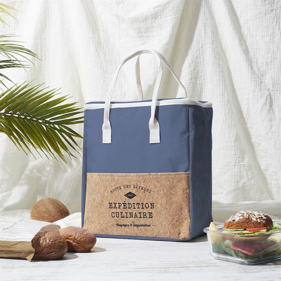 TORBA NA LUNCH Refreshing Cork 8L niebieska z korkiem