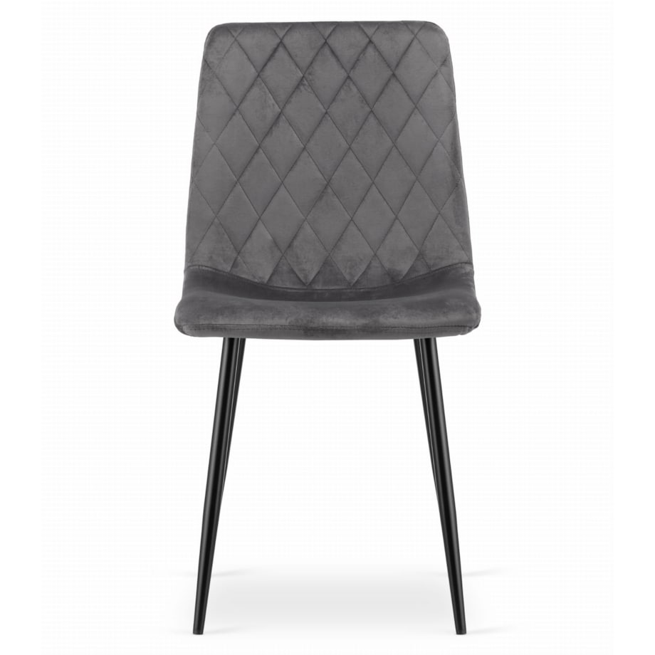 Krzesło Do Jadalni Kuchni Salonu Turin - Ciemny Szary Aksamit