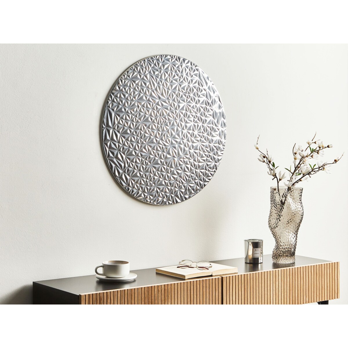 Dekoracja ścienna MOSCAVIDE Metal 60 cm Srebrny