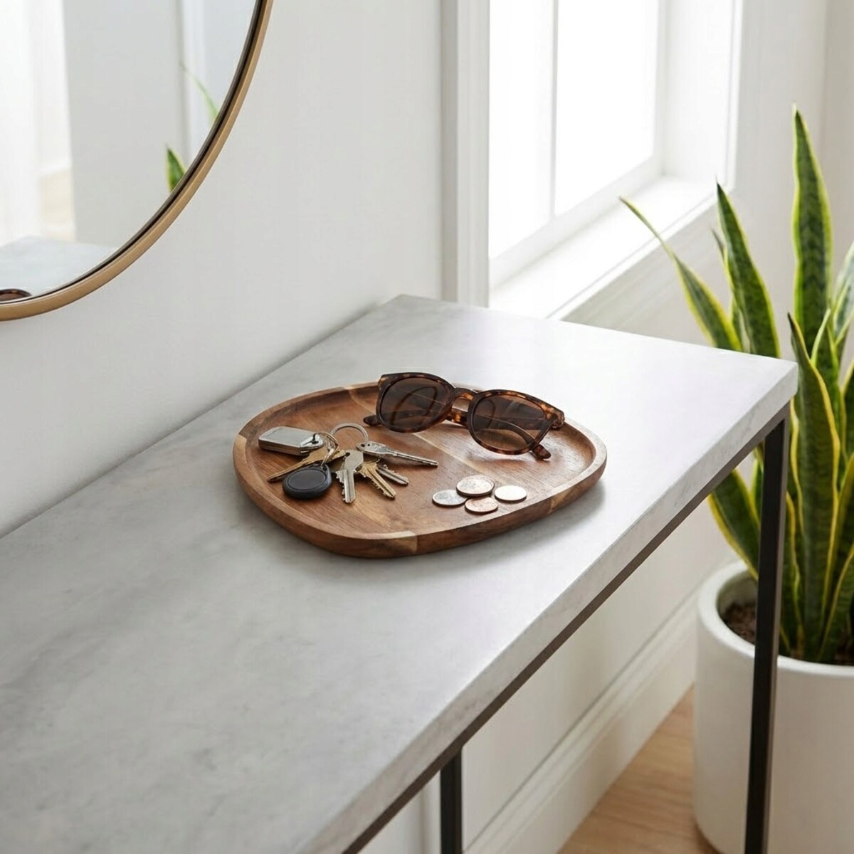 TACA KUCHENNA DREWNIANA NA NACZYNIA KLUCZE BOHO TACKA DO SALONU DOMU 20cm