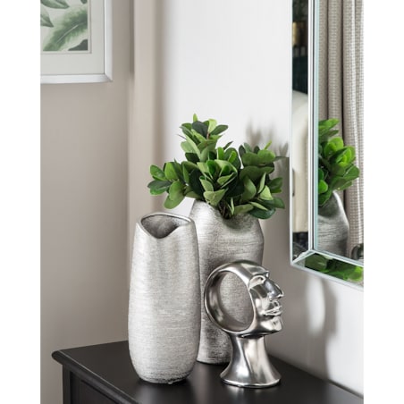 Wazon dekoracyjny APAMEA Kamionka 33 cm Srebrny