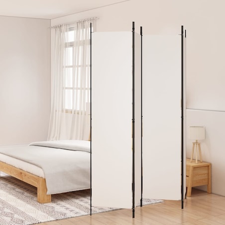 vidaXL Parawan 4-panelowy, biały, 200x220cm, tkanina