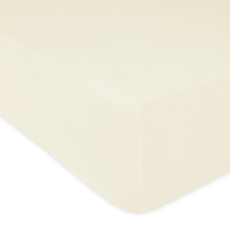 Prześcieradło z bawełny frotte z gumką 140x200 kolor ecru