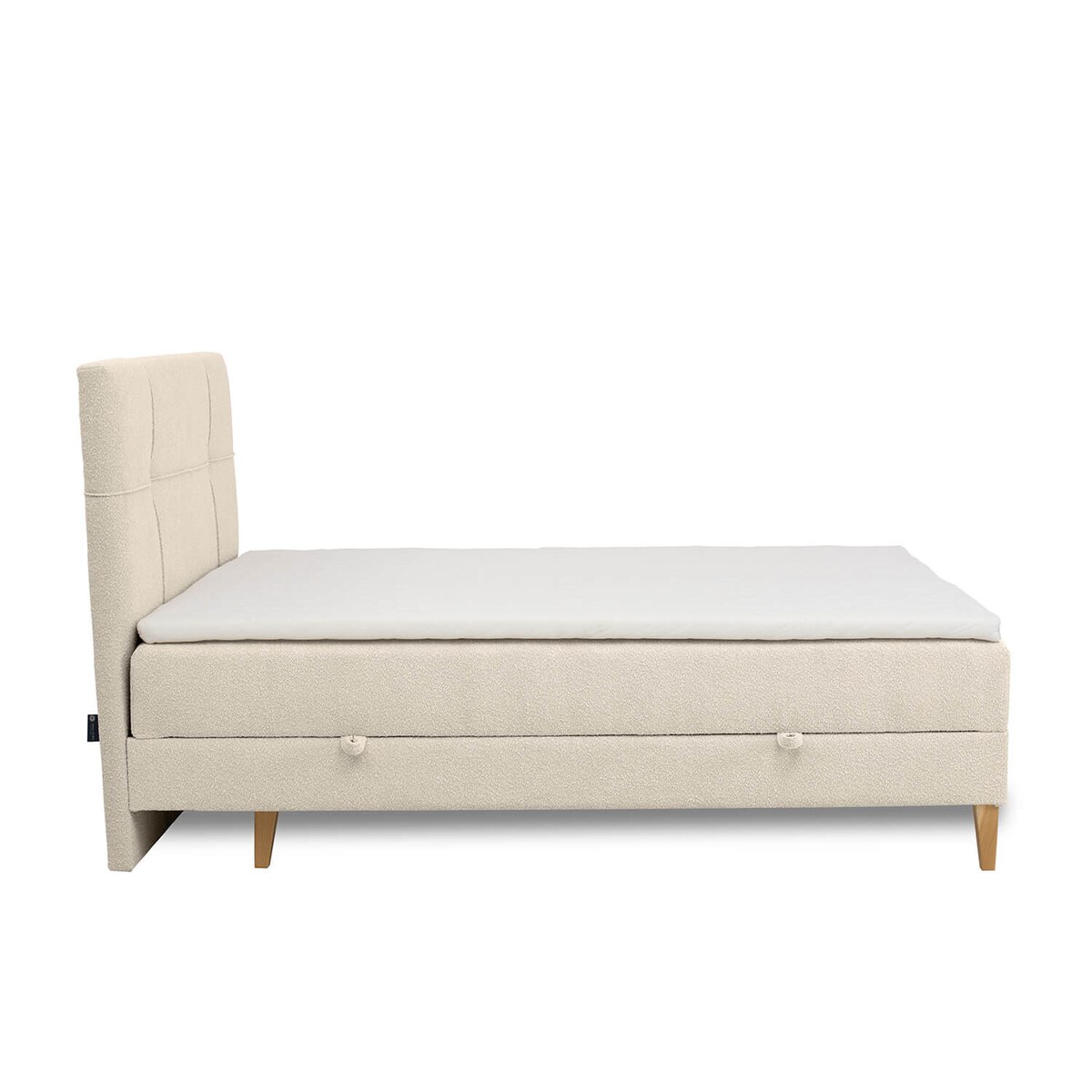 Łóżko kontynentalne EVERTON 180x200 z pojemnikiem, Jasny Beż, tkanina Baloo 2074