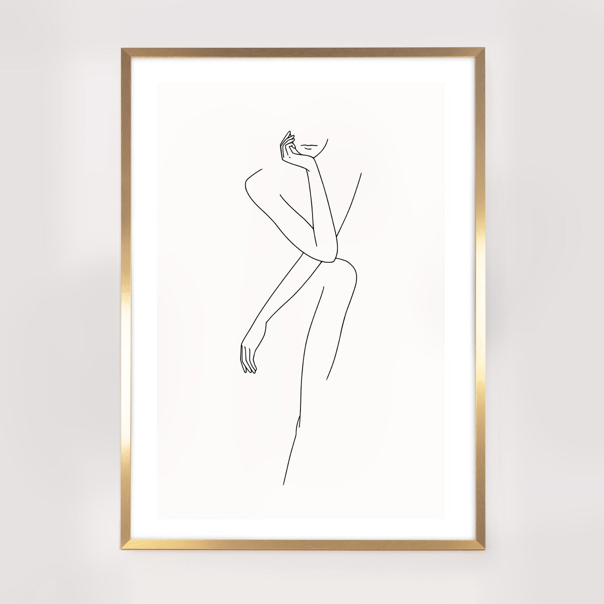 Ramka na zdjęcia 70x100 cm złota rama MDF z plexi do powieszenia pion poziom klasyczna prostokątna ramka FRAMAI®