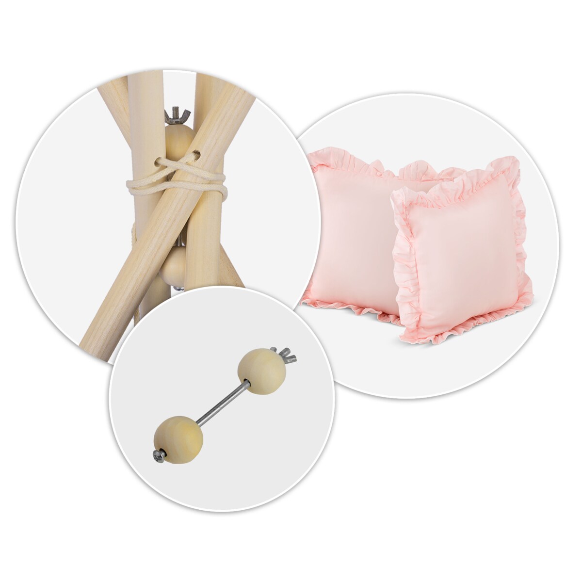 Tipi namiot dla dzieci teepee girlanda poduszki duża mata stabilizator Nukido