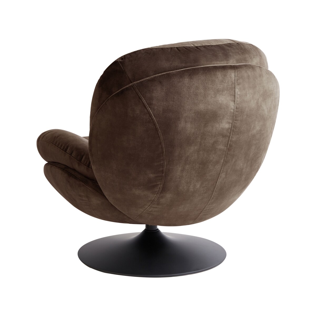 Fotel obrotowy NOLVIK Welur Ciemnobrązowy