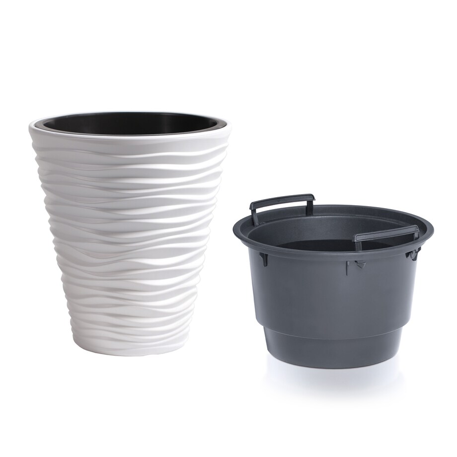 Doniczka Donica Ogrodowa 38,8 Cm Sand Okrągła Na Taras Do Ogrodu Domu Biała