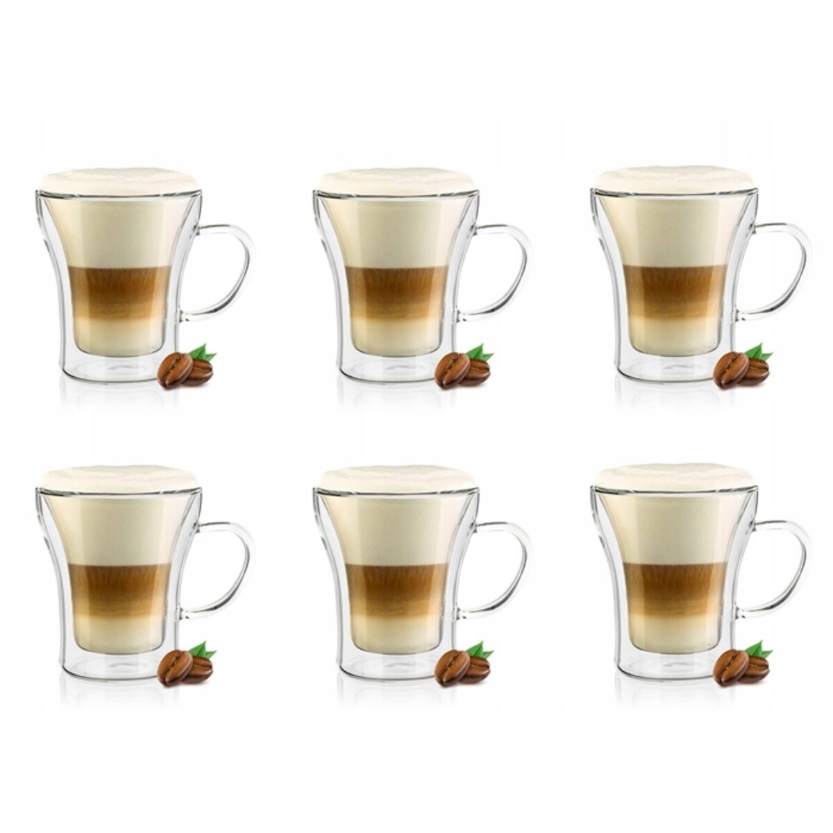 SZKLANKI TERMICZNE z podwójną ścianką 6 x 200 ml