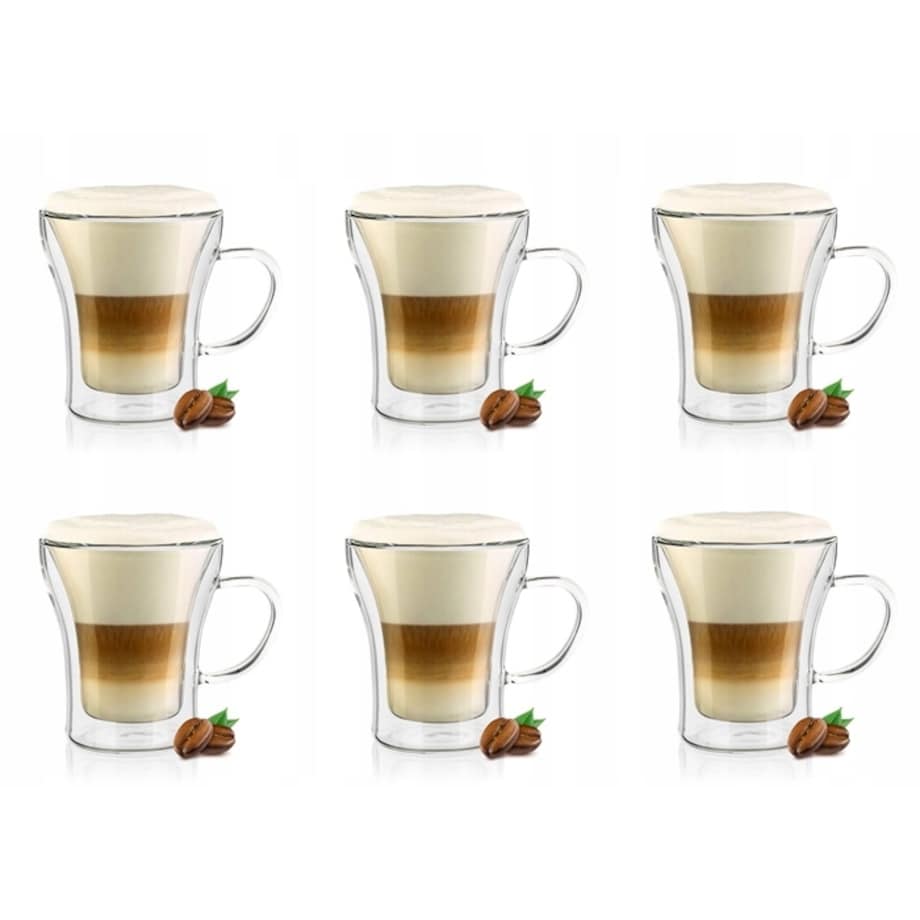 SZKLANKI TERMICZNE z podwójną ścianką 6 x 200 ml