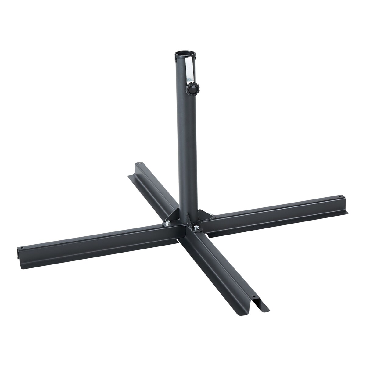 Metalowy stojak pod parasol ogrodowy czarny VICCHIO