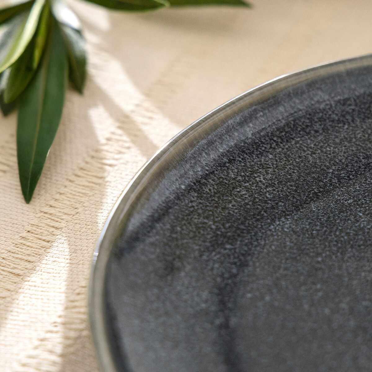 EDA Zestaw śniadaniowy 6 os. (18 el.), niebieski/szary/beżowy