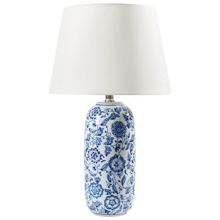 Lampa stołowa AIBONITO Porcelana Biały/ niebieski
