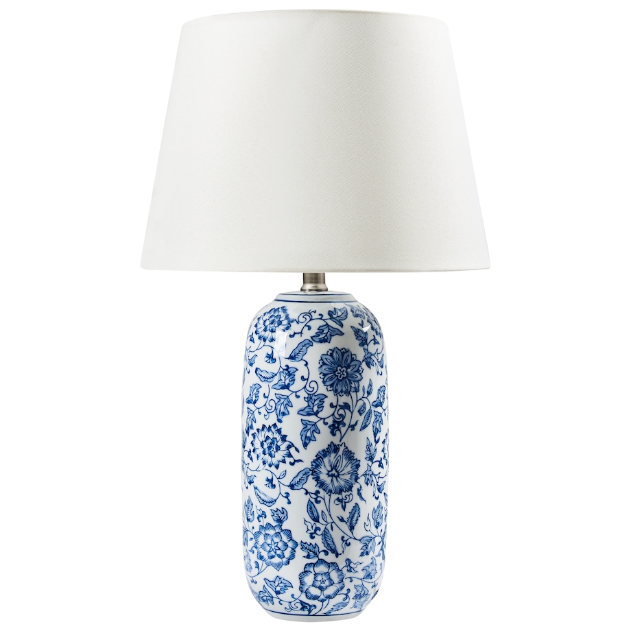 Lampa stołowa AIBONITO Porcelana Biały/ niebieski