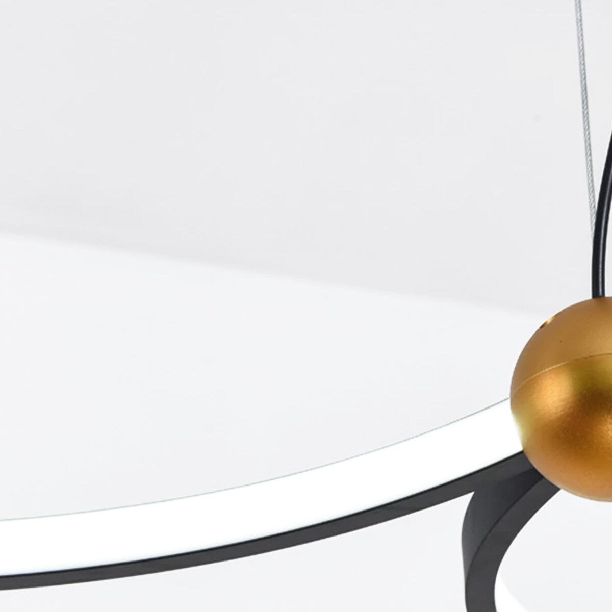 Lampa Wisząca Led Black Ring Czarna + Pilot 30X50