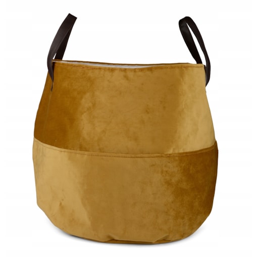 TORBA plażowa, na zakupy AKSAMITNA musztardowa