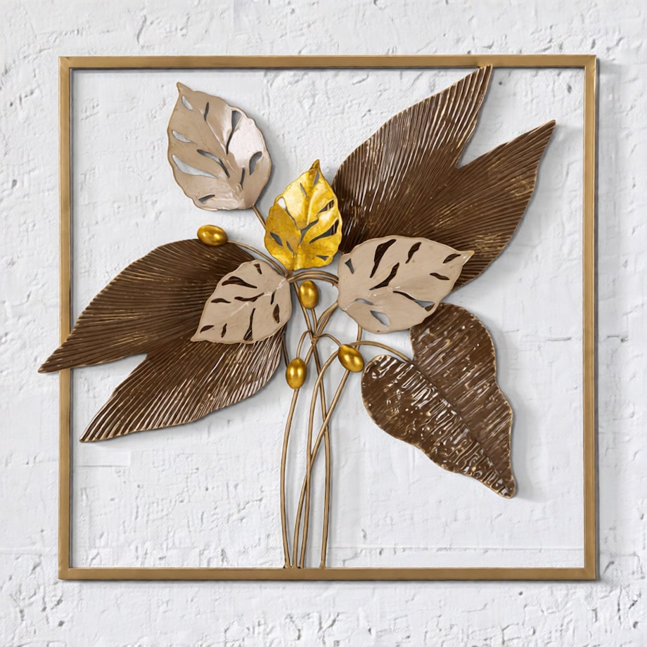 Dekoracja ścienna Browy, kolor wielokolorowy, żelazo, 50,2 x 50,2 cm, do salonu i przedpokoju, Mauro Ferretti