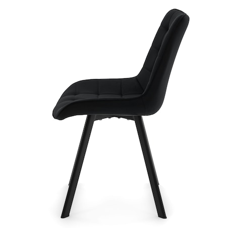 KRZESŁO TAPICEROWANE WELUROWE DO SALONU JADALNI GLAMOUR CZARNE TORI