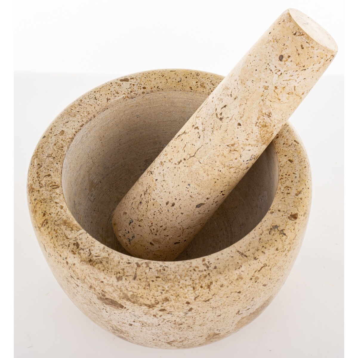 Moździerz kuchenny marmurowy MORTERO beżowy 9x12,5 cm