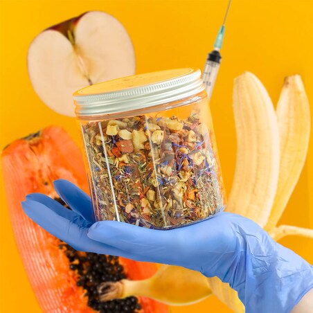 Herbata rooibos z czerwonokrzewu VITAL SHOT o smaku tropikalnych owoców - herbata liściasta sypana mieszanka napar susz - gotowa na prezent upominek