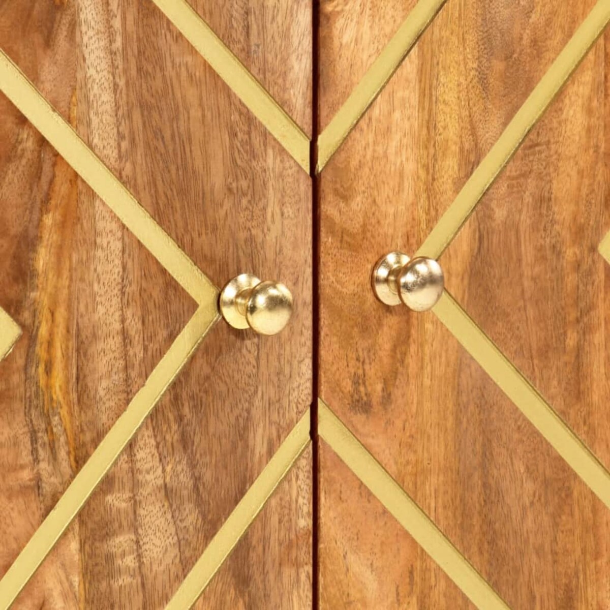 vidaXL Szafka, brązowo-czarna, 60x33,5x100 cm, lite drewno mango