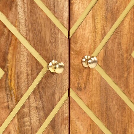 vidaXL Szafka, brązowo-czarna, 60x33,5x100 cm, lite drewno mango