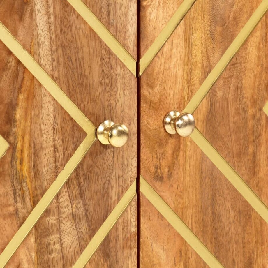 vidaXL Szafka, brązowo-czarna, 60x33,5x100 cm, lite drewno mango