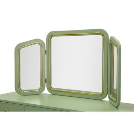 Toaletka Camille Dressin, zestaw 3 szt., 120 x 37 x 79 cm, konsola do makijażu, zielony, złoty, Mauro Ferretti