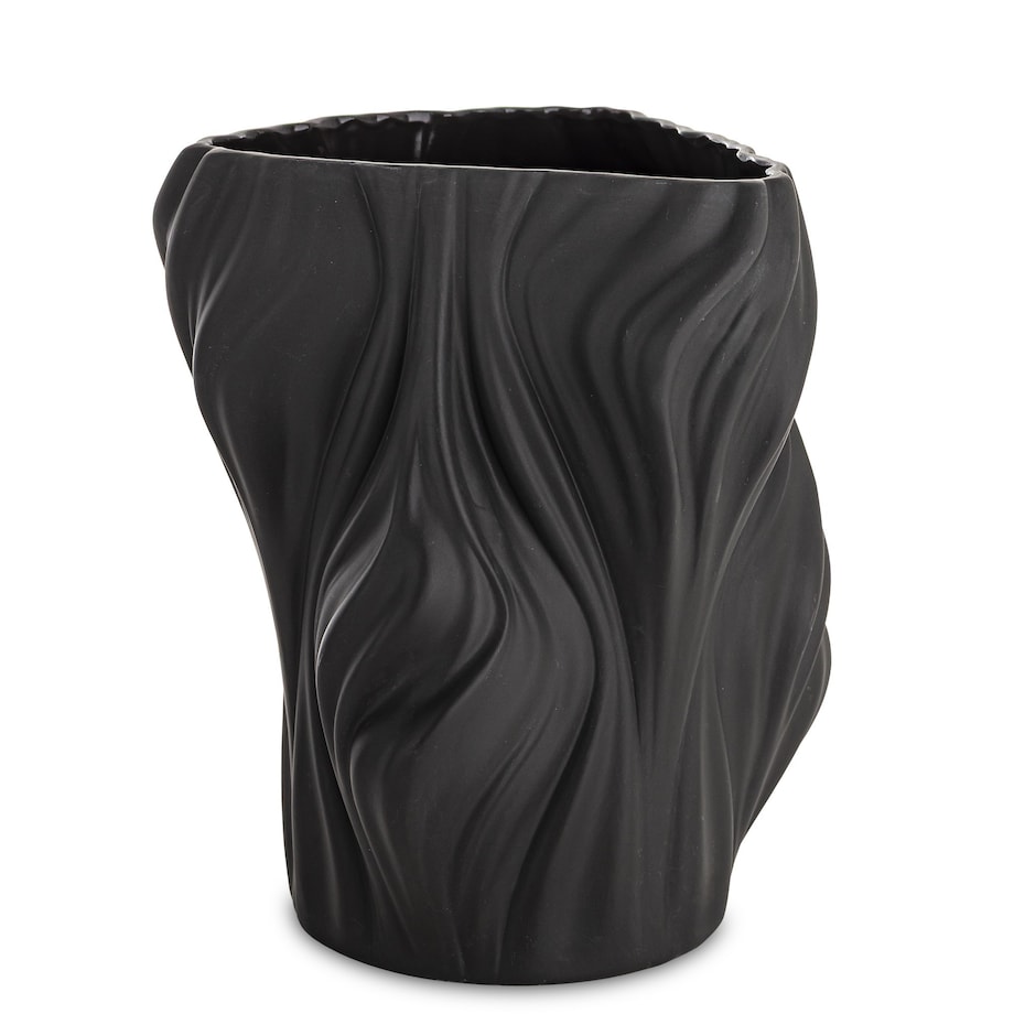 Wazon porcelanowy 20,5x16,5x16,5 cm IRREGULAR czarny