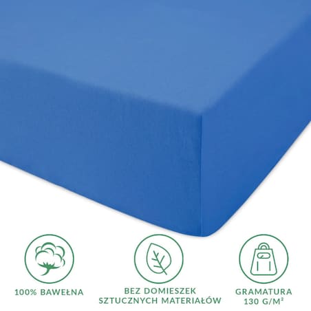 Prześcieradło jersey z gumką 120x200 kolor Chaber