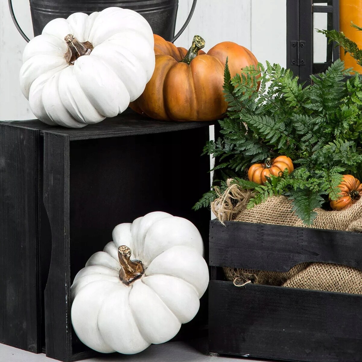 FIGURKA DYNIA OGRODOWA WODOODPORNA NA HALLOWEEN JESIEŃ BIAŁA 20cm OGRODU