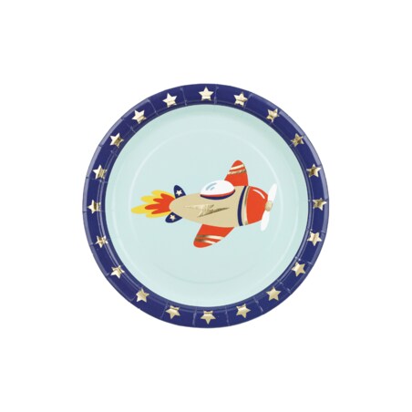 Talerzyki Samolot, 18x18 cm, mix (1 op. / 6 szt.)