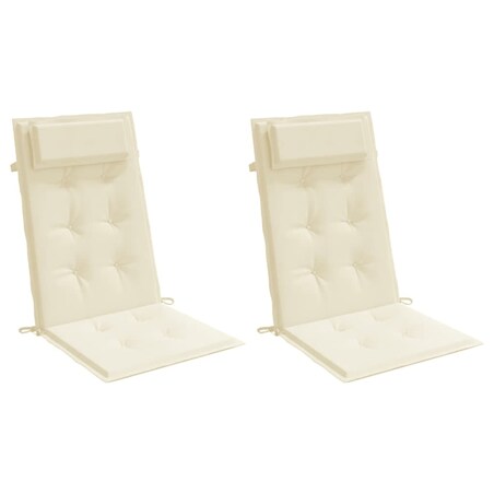 vidaXL Poduszki na krzesła z wysokim oparciem, 2 szt., kremowe, Oxford