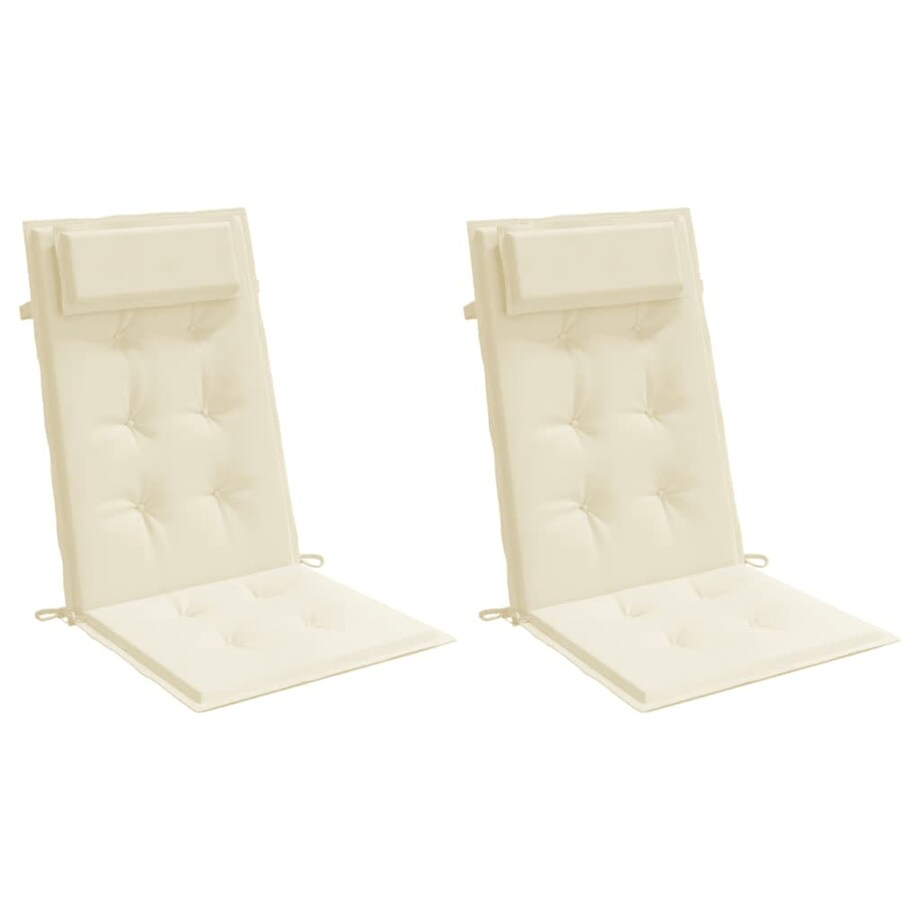 vidaXL Poduszki na krzesła z wysokim oparciem, 2 szt., kremowe, Oxford