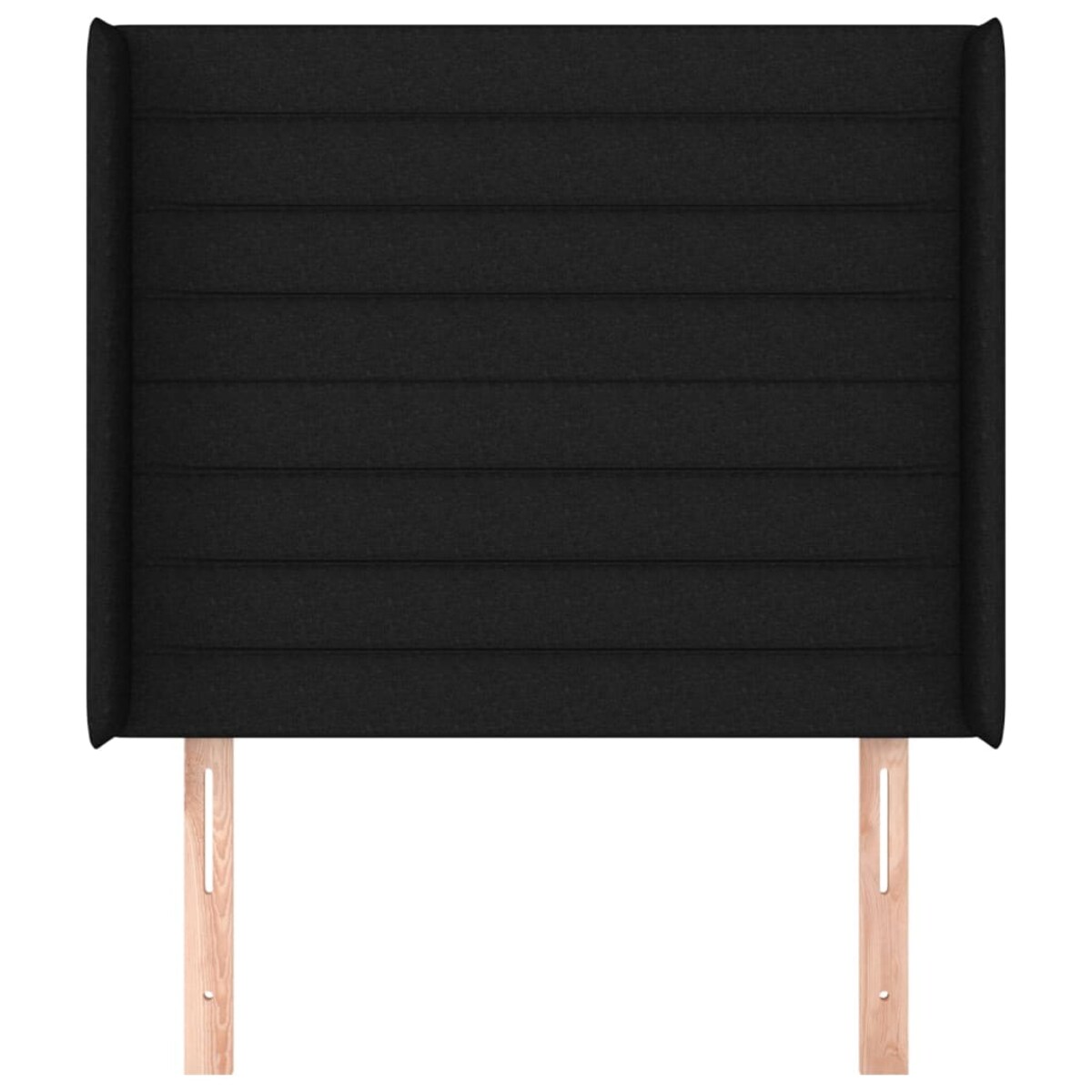 vidaXL Zagłówek uszak, czarny, 83x16x118/128 cm, tkanina