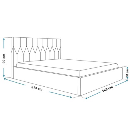 Łóżko sypialniane 180x200 OLDO 9 z pojemnikiem, tkanina welur/plusz- beżowe
