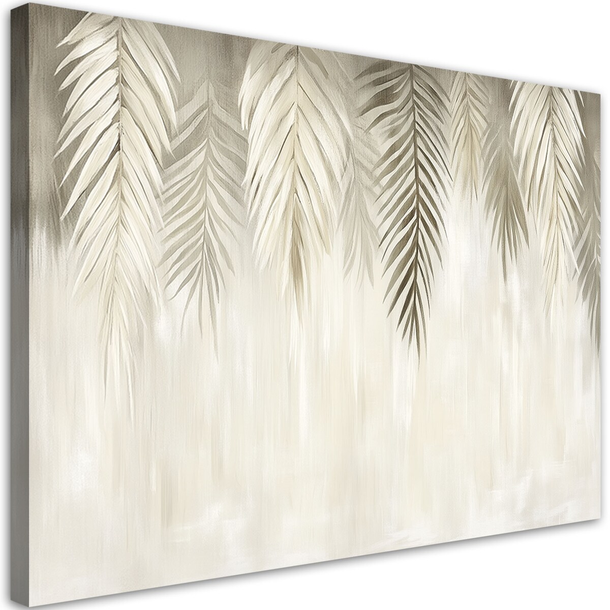 Stylowy Obraz do salonu sypialni Beżowe wiszące liście palmowe w stylu boho 120x80